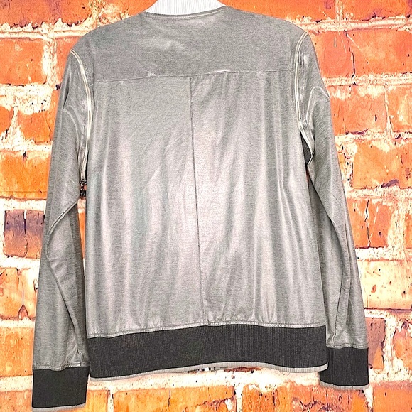 Unique Men’s Zara Man Gray Metallic Bomber Style Jacket With Zip Off Sleeves. - Picture 2 of 9
